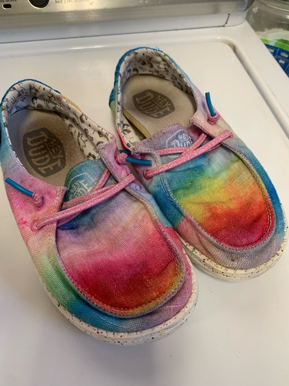 Hey Dude Kids Tie-Dye Canvas Slip-Ons in Rainbow